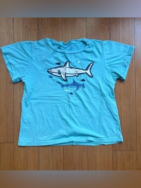 Kids Headquarters Turquoise Short Sleeve Tee with Shark Accent